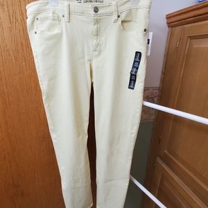 Gap pale yellow denim leggings size 12 NWT
